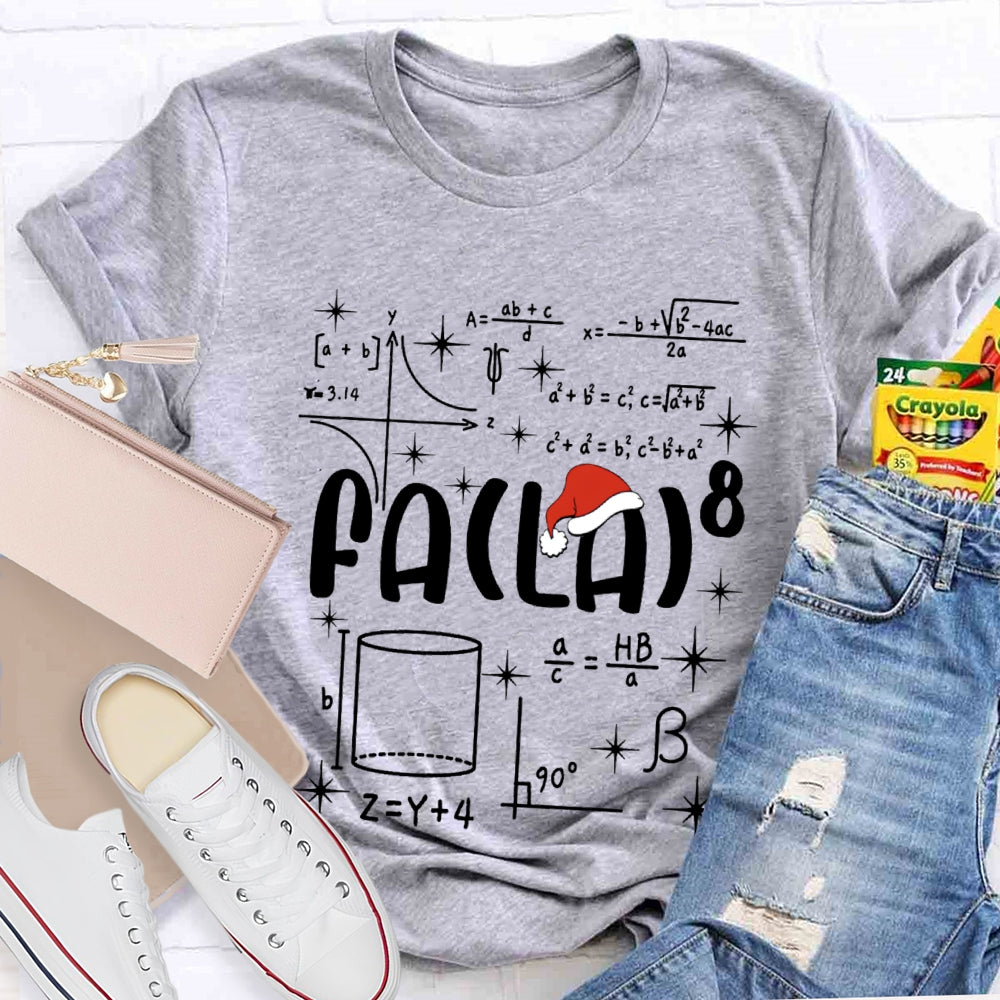 Fa La Santa Hat Math Teacher Christmas T-shirt