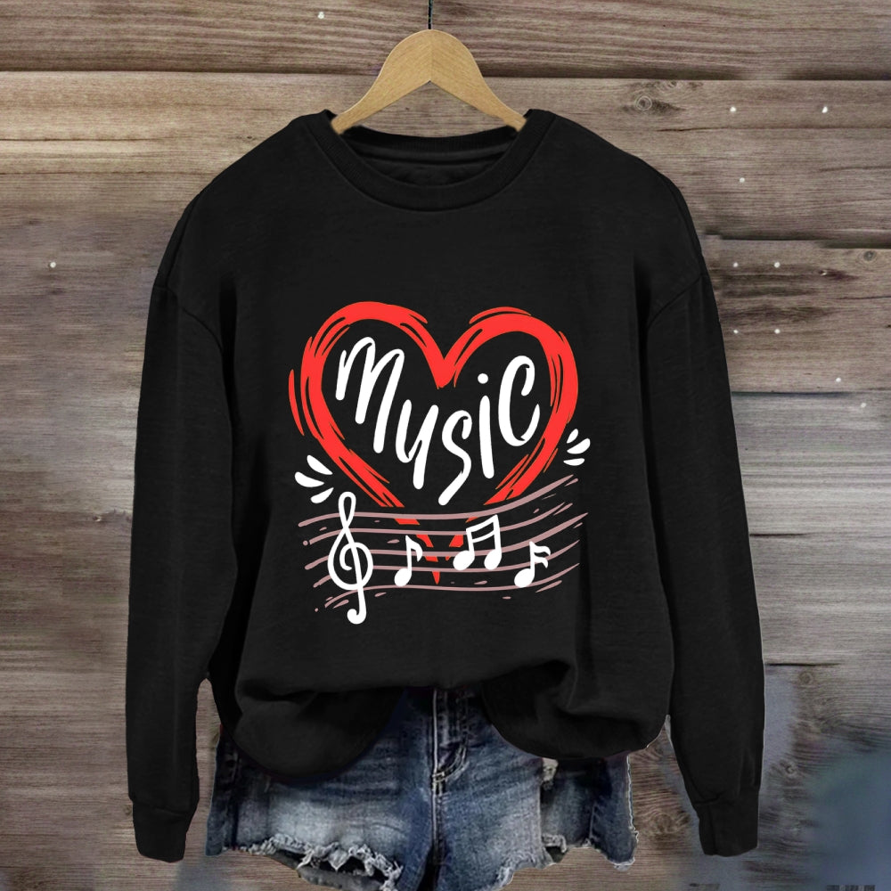 Love Music With Heart Sweatshirt