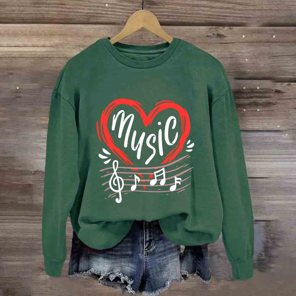 Love Music With Heart Sweatshirt