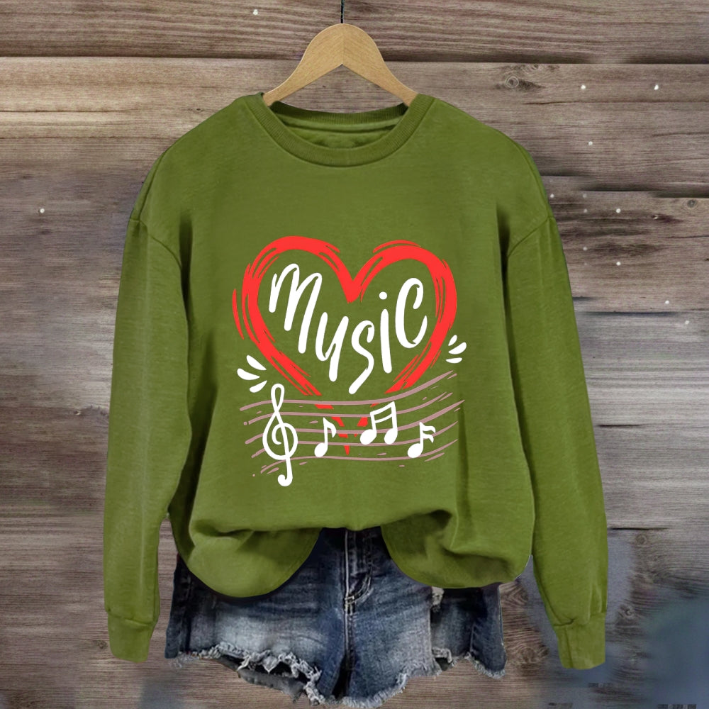 Love Music With Heart Sweatshirt