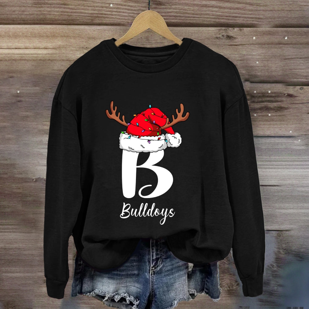 Personalized Name Or Mascot Santa Hat Sweatshirt