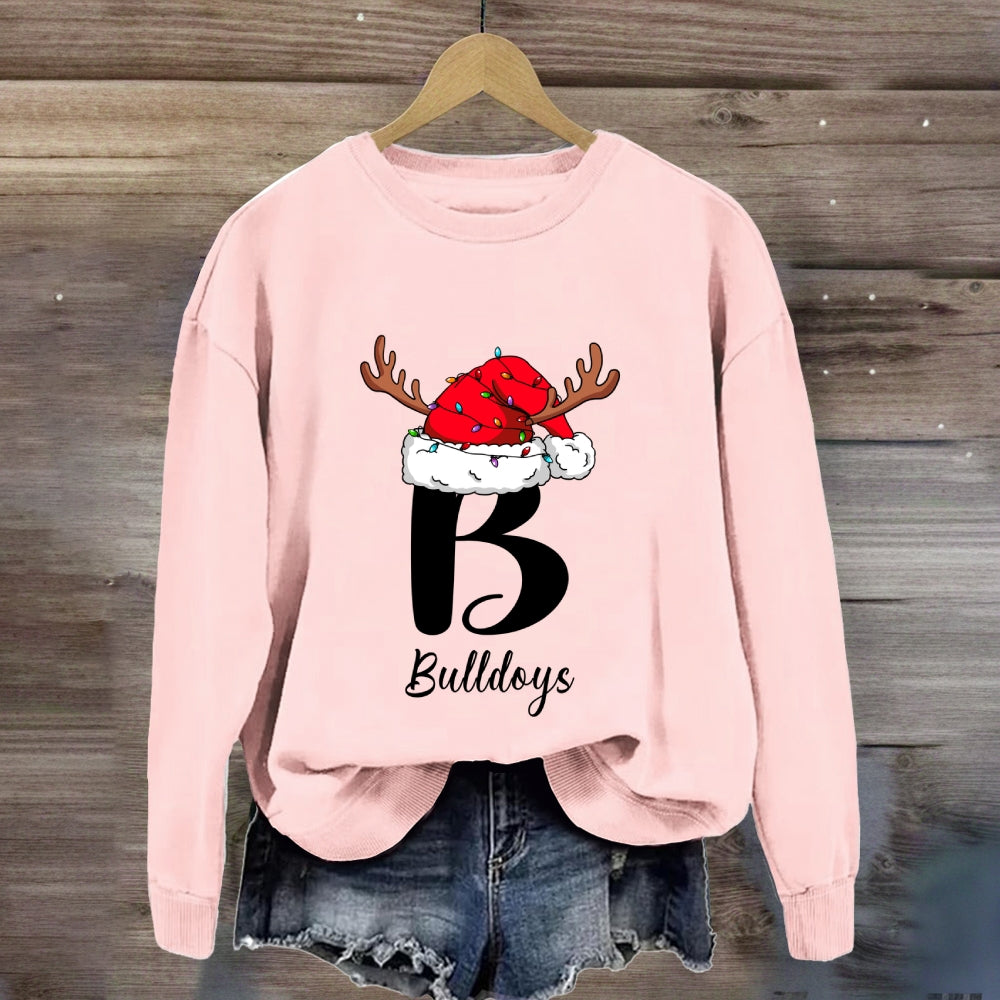 Personalized Name Or Mascot Santa Hat Sweatshirt