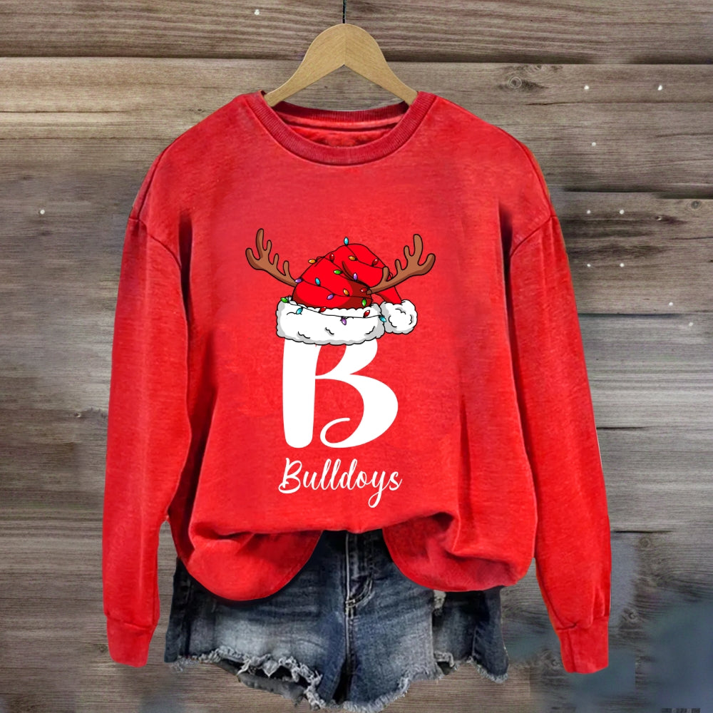 Personalized Name Or Mascot Santa Hat Sweatshirt