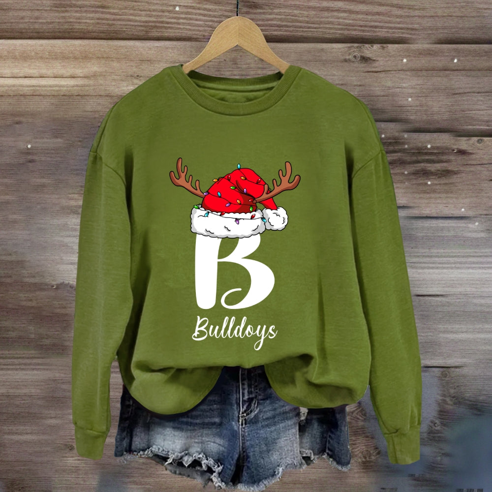 Personalized Name Or Mascot Santa Hat Sweatshirt