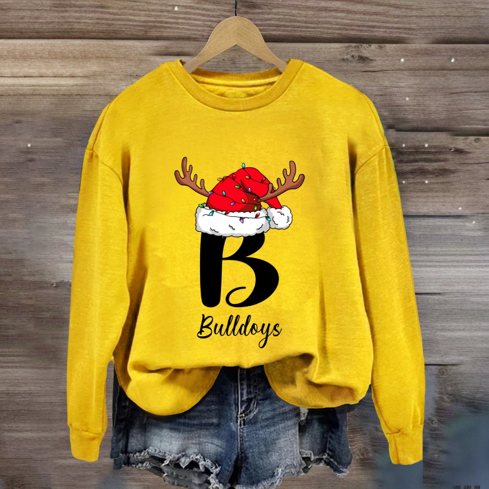 Personalized Name Or Mascot Santa Hat Sweatshirt