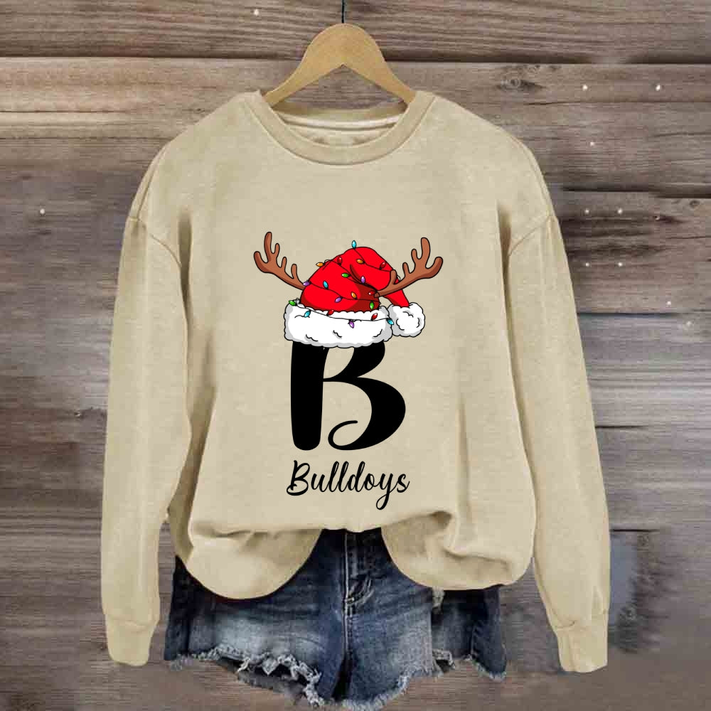 Personalized Name Or Mascot Santa Hat Sweatshirt