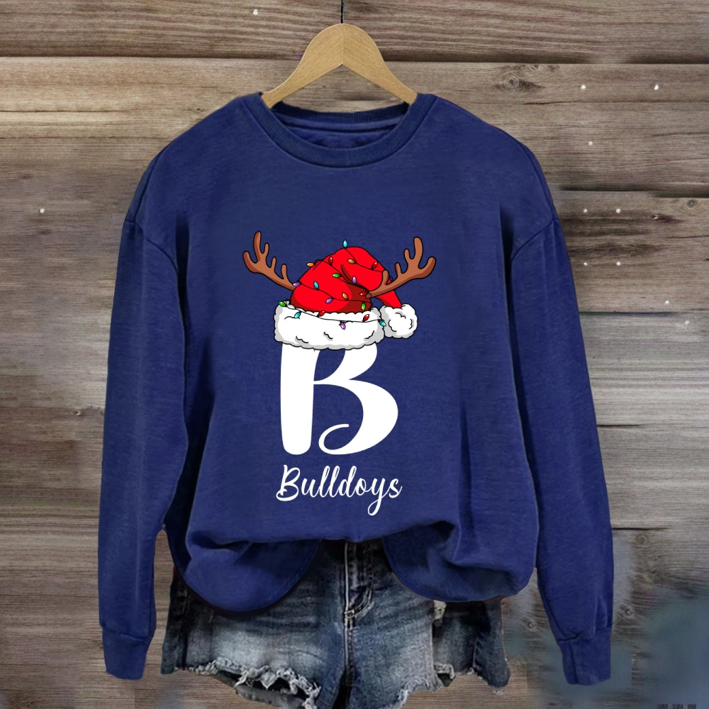 Personalized Name Or Mascot Santa Hat Sweatshirt