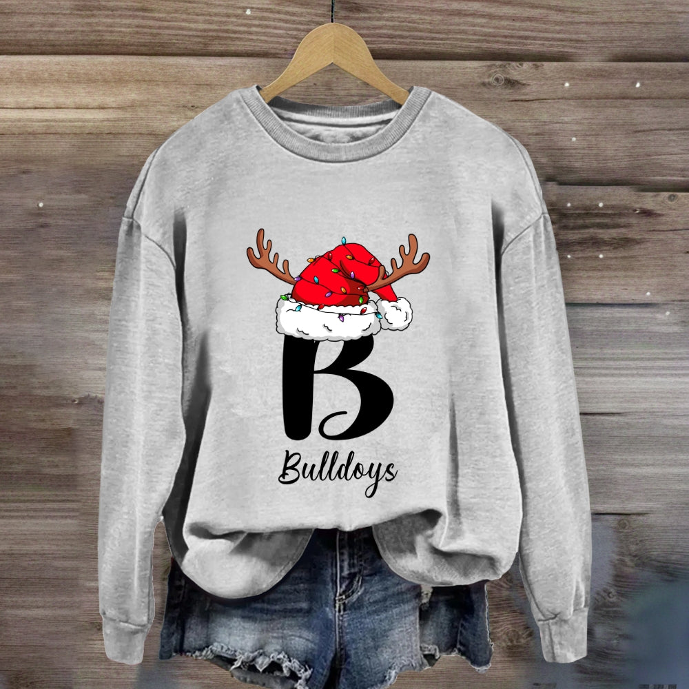 Personalized Name Or Mascot Santa Hat Sweatshirt