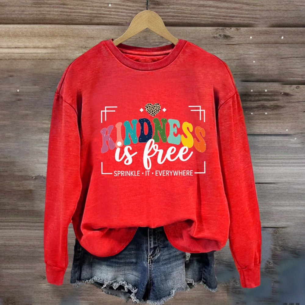 Kindness Is Free Sprinkle It Everywhere Leopard Sweatshirt