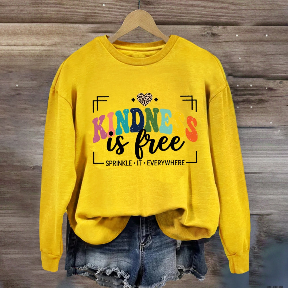 Kindness Is Free Sprinkle It Everywhere Leopard Sweatshirt