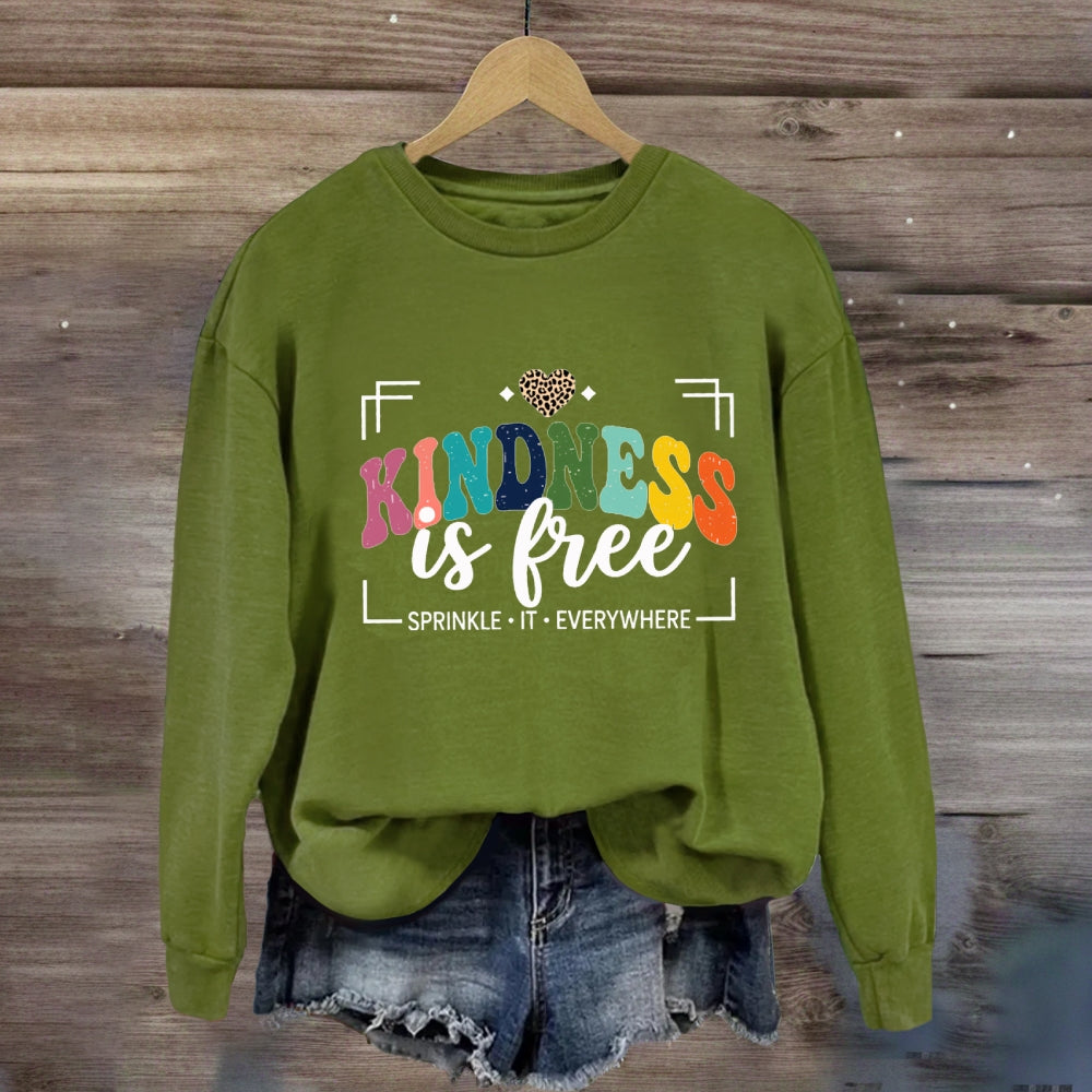 Kindness Is Free Sprinkle It Everywhere Leopard Sweatshirt