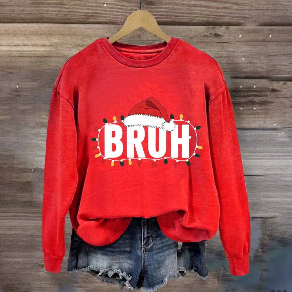 Bruh Merry Santa Hats Sweatshirt