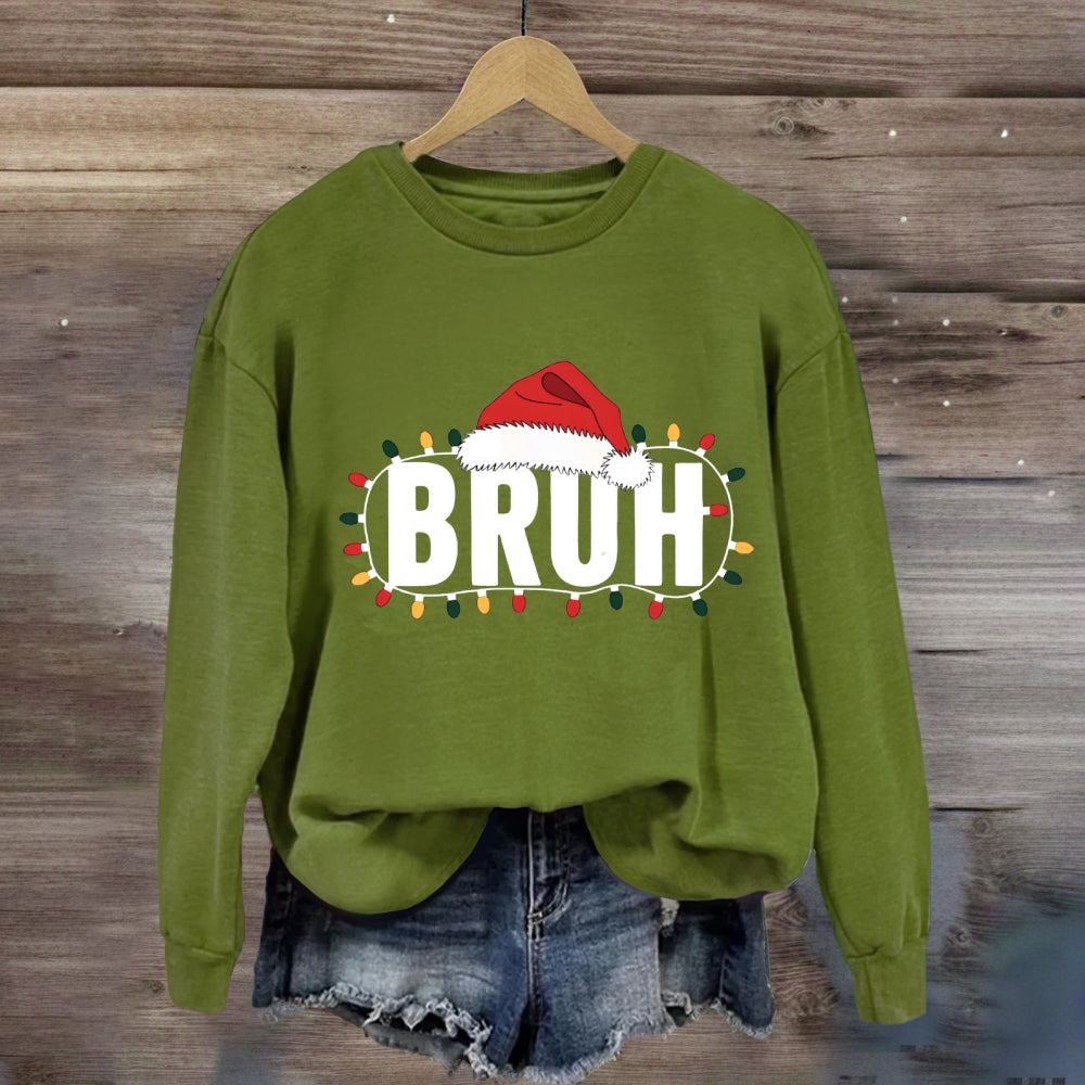Bruh Merry Santa Hats Sweatshirt