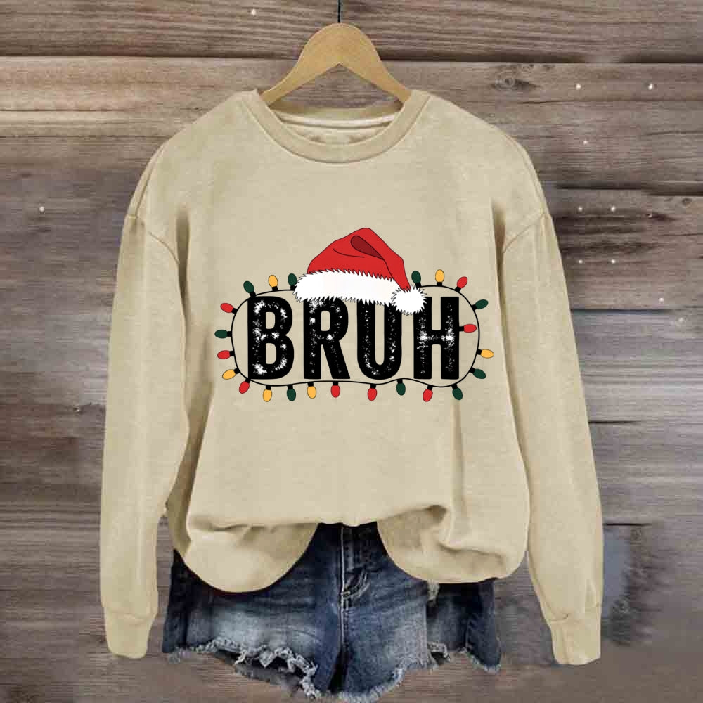 Bruh Merry Santa Hats Sweatshirt