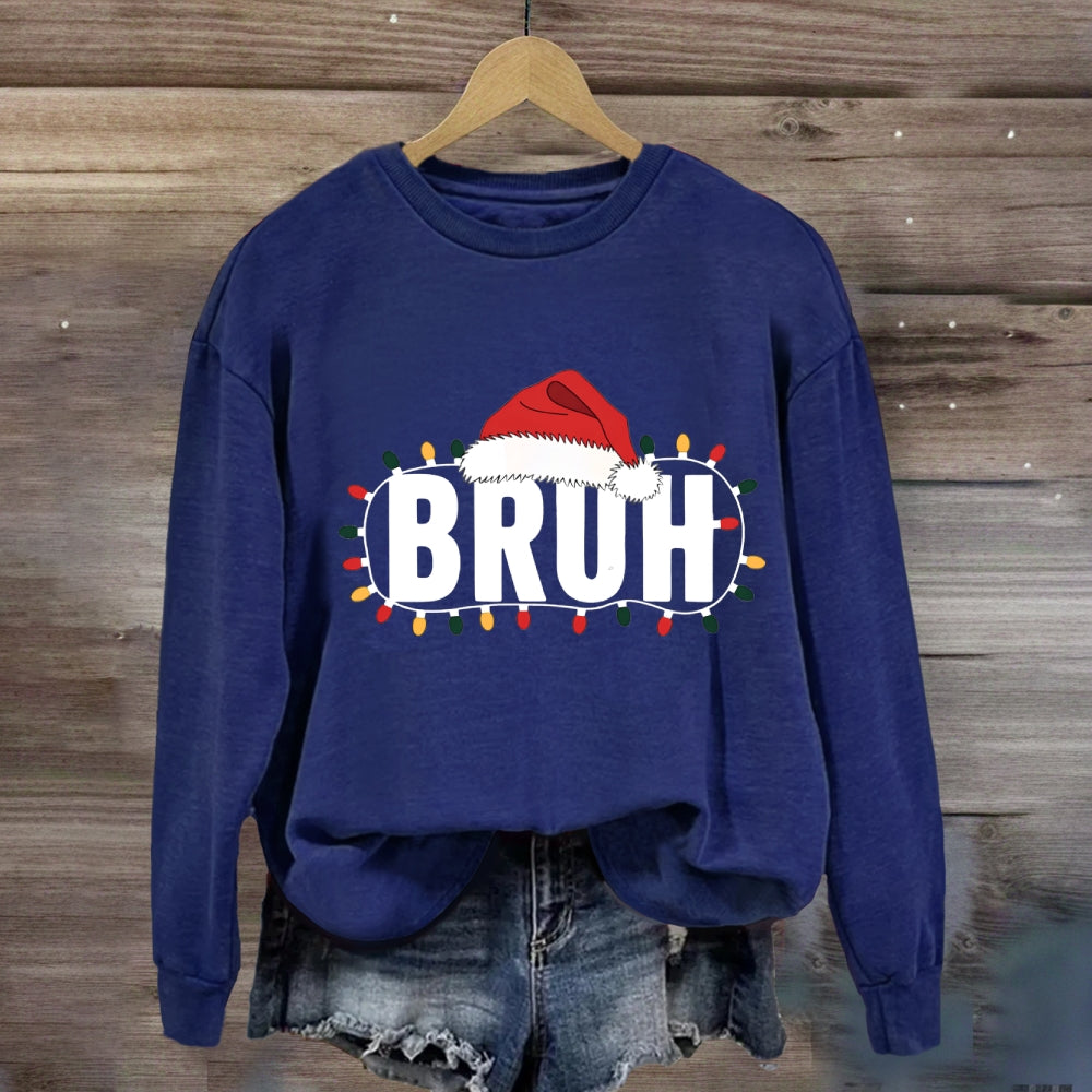 Bruh Merry Santa Hats Sweatshirt