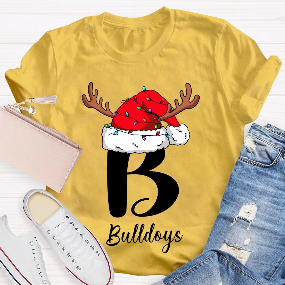 Personalized Name Santa Hats And Christmas Lights T-shirt