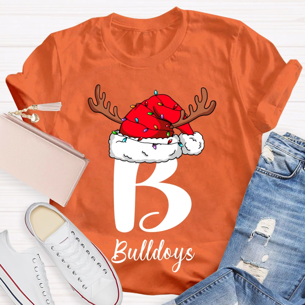 Personalized Name Santa Hats And Christmas Lights T-shirt