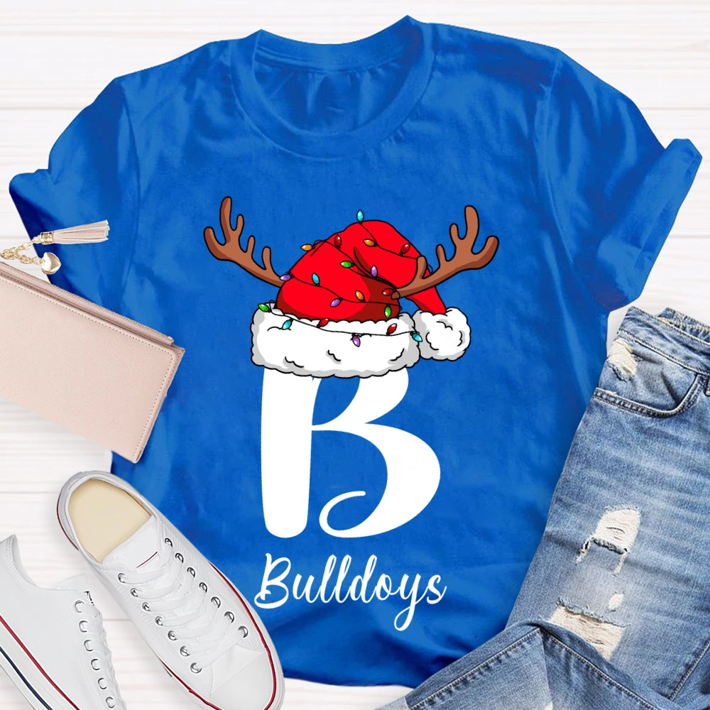 Personalized Name Santa Hats And Christmas Lights T-shirt