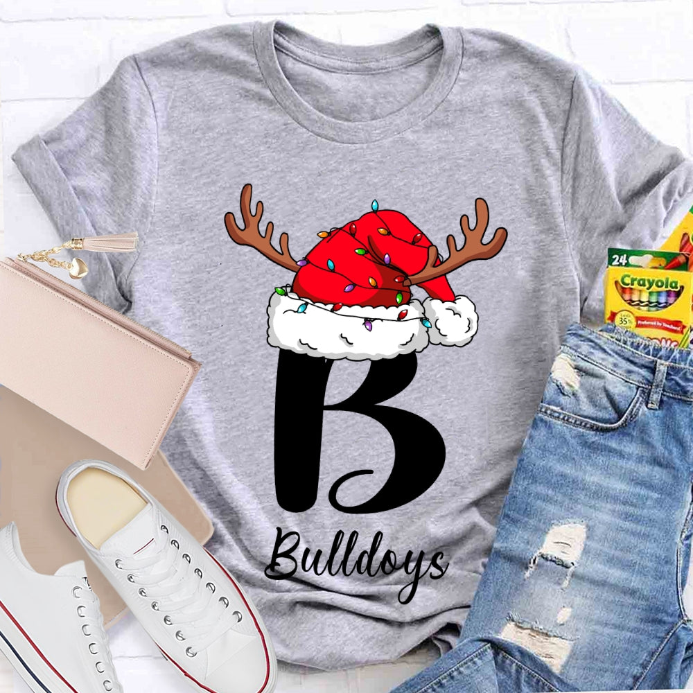 Personalized Name Santa Hats And Christmas Lights T-shirt