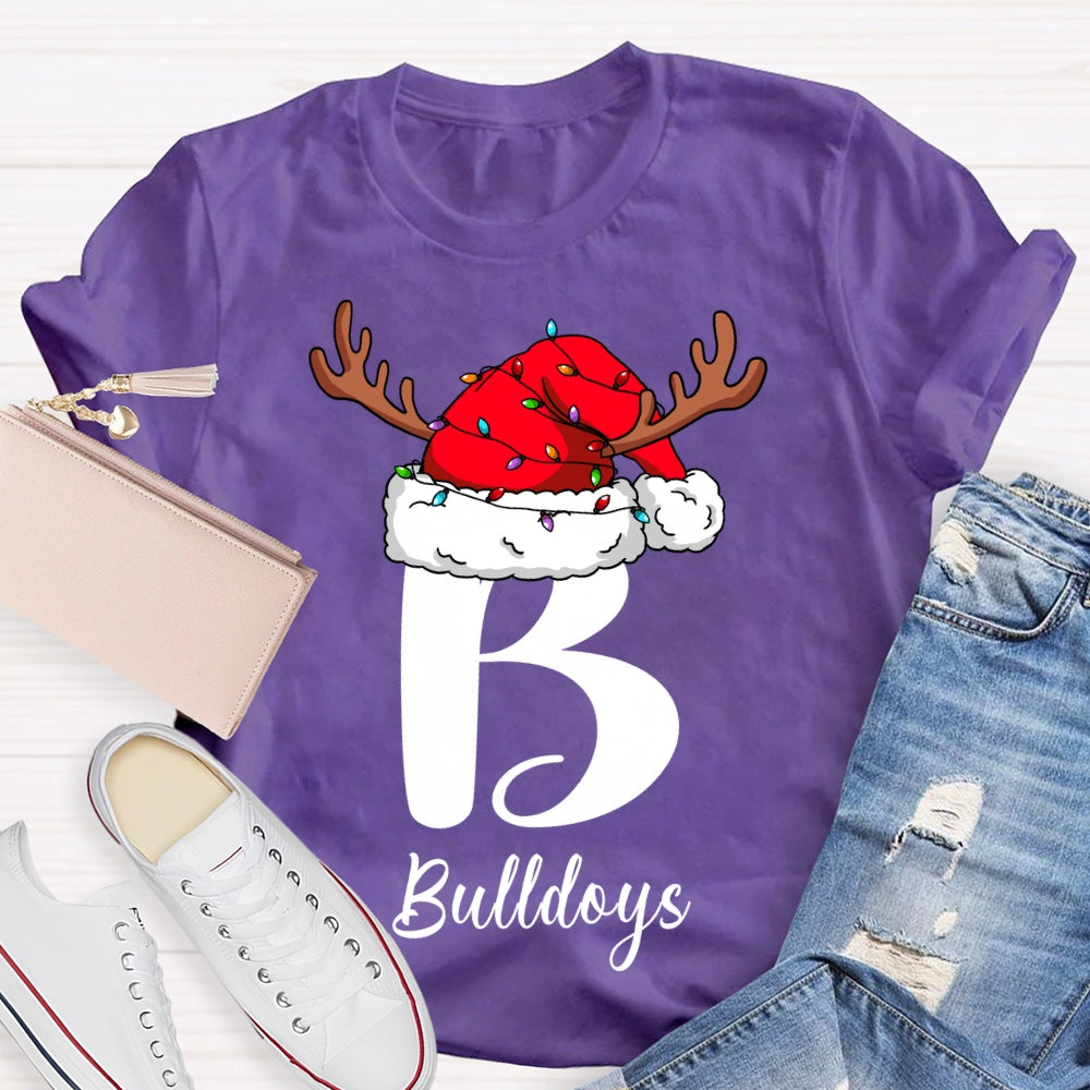 Personalized Name Santa Hats And Christmas Lights T-shirt