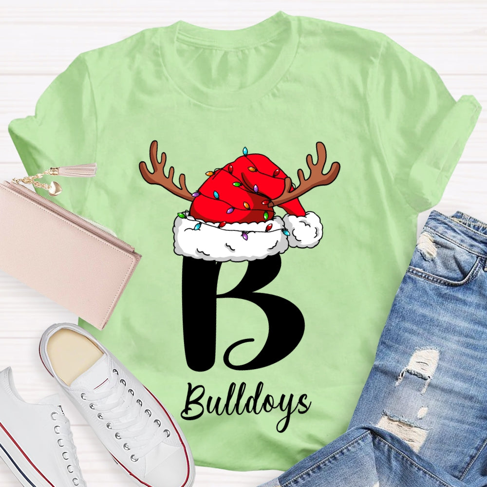 Personalized Name Santa Hats And Christmas Lights T-shirt