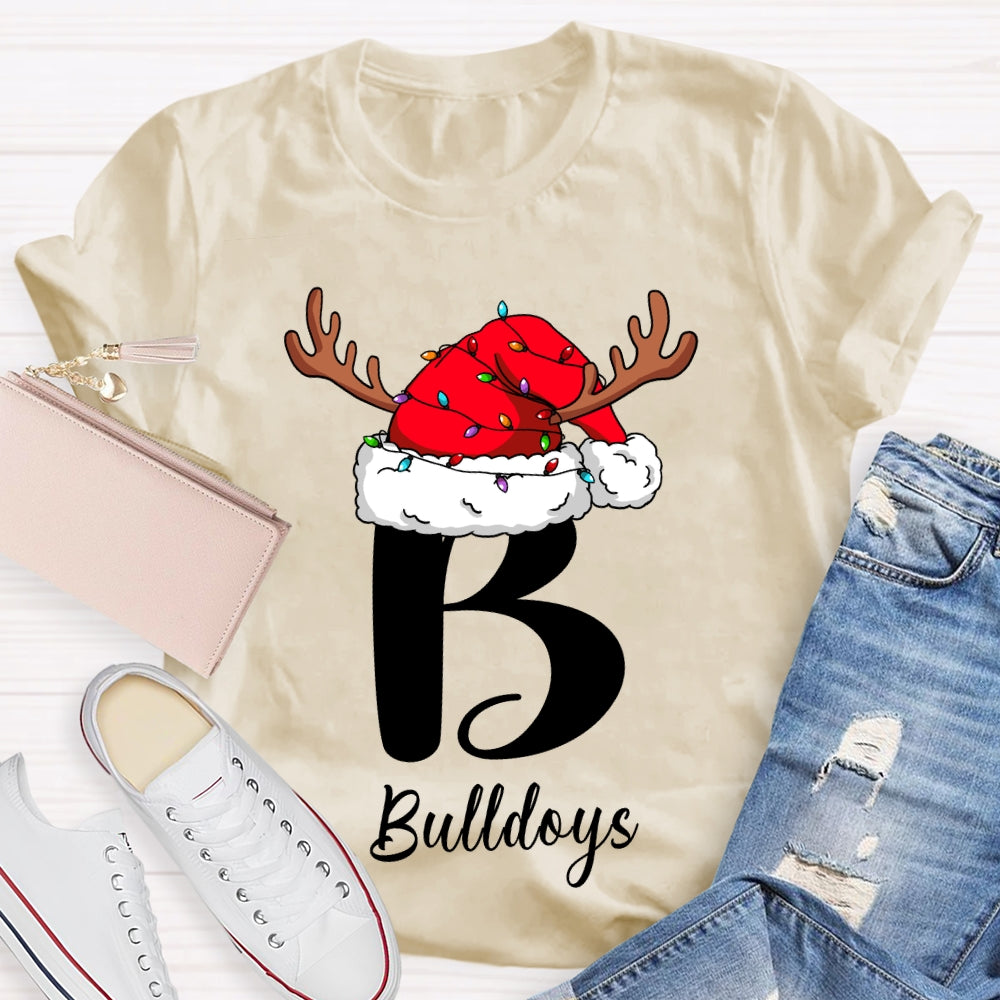 Personalized Name Santa Hats And Christmas Lights T-shirt
