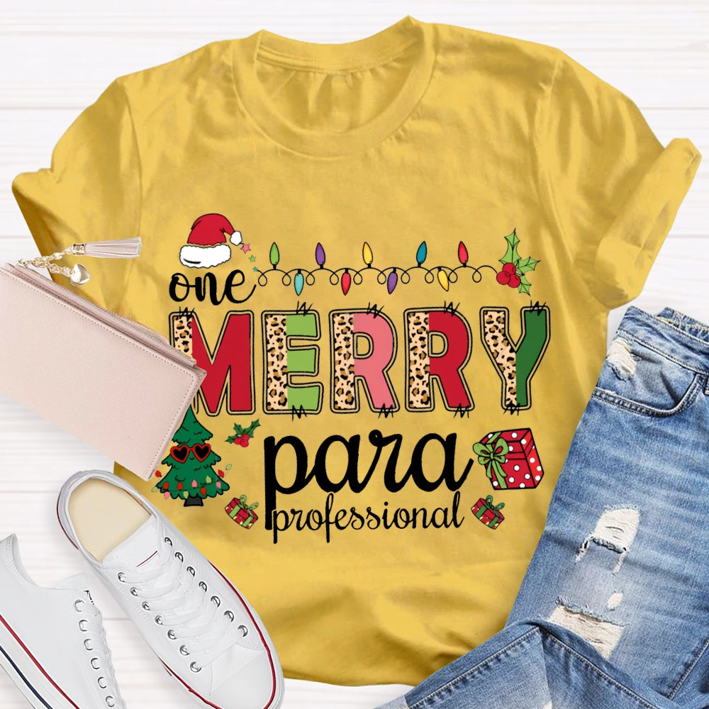 One Merry Para Professional Christmas Lights And Christmas Tree T-shirt