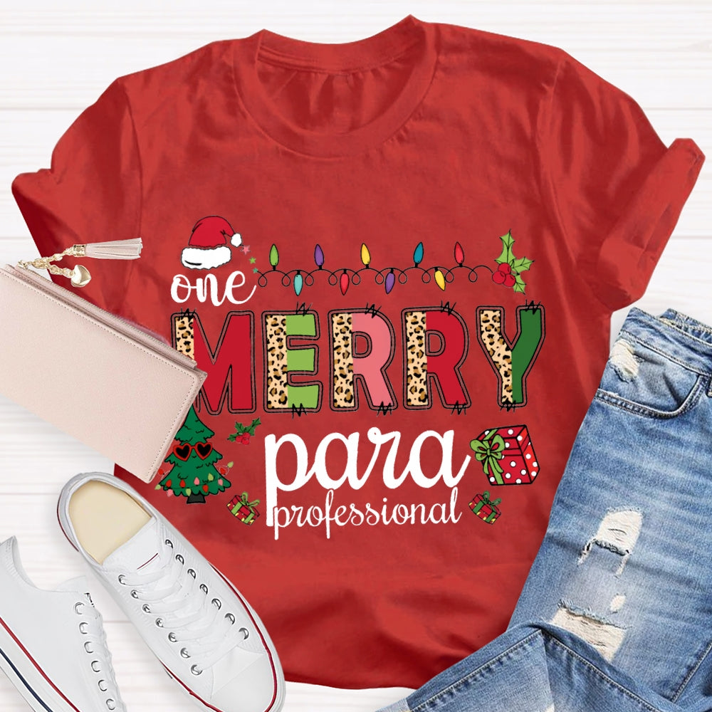 One Merry Para Professional Christmas Lights And Christmas Tree T-shirt