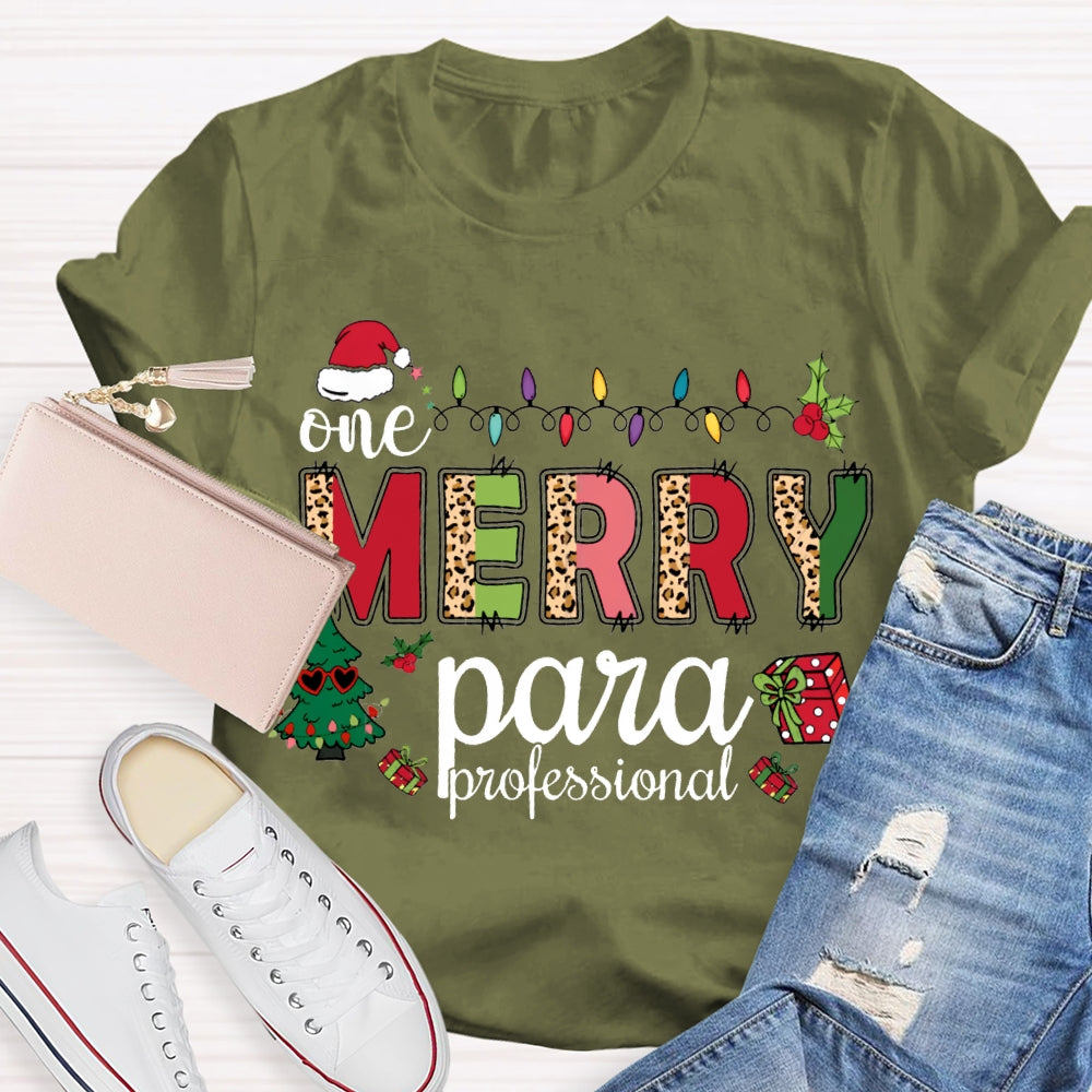 One Merry Para Professional Christmas Lights And Christmas Tree T-shirt
