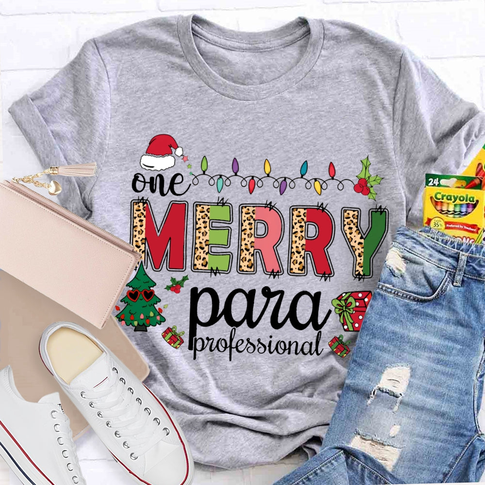 One Merry Para Professional Christmas Lights And Christmas Tree T-shirt