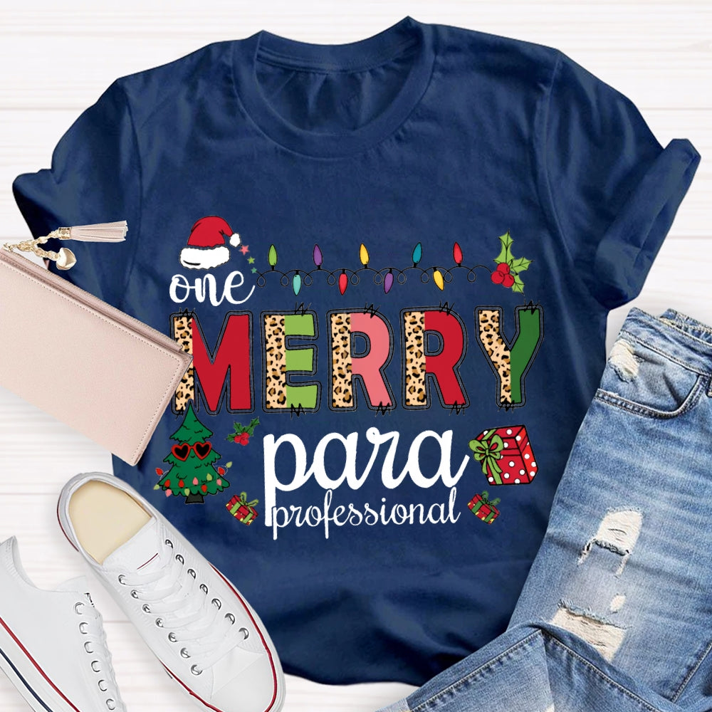 One Merry Para Professional Christmas Lights And Christmas Tree T-shirt