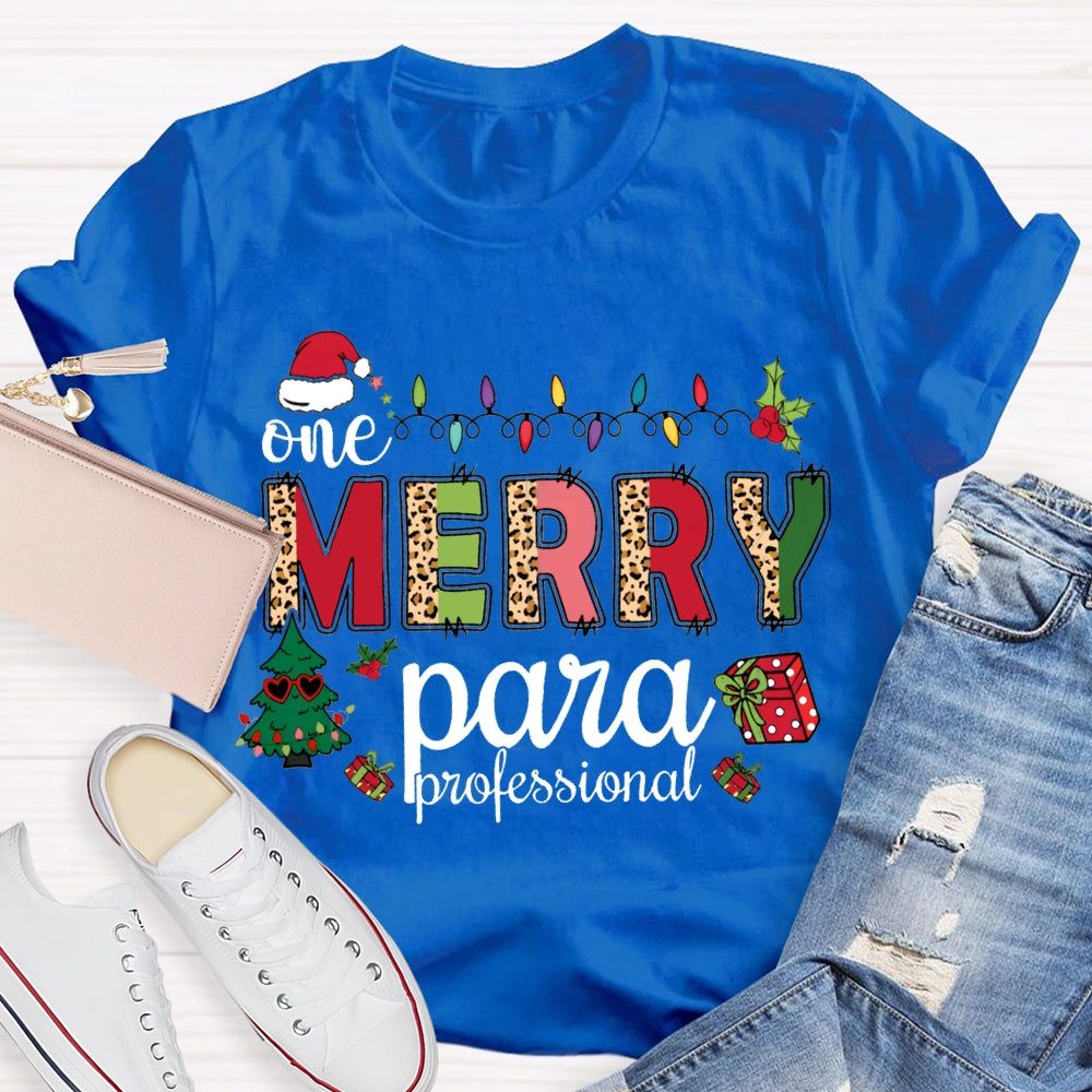 One Merry Para Professional Christmas Lights And Christmas Tree T-shirt