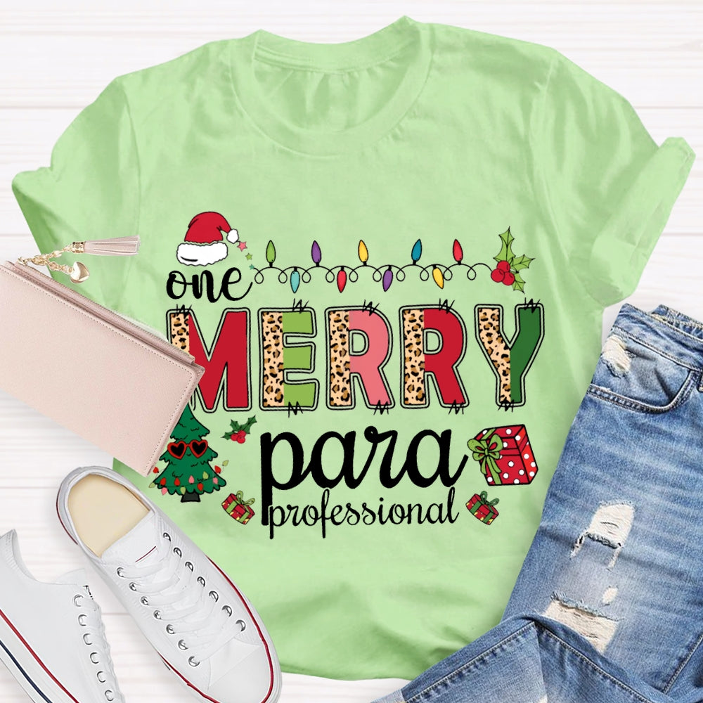 One Merry Para Professional Christmas Lights And Christmas Tree T-shirt