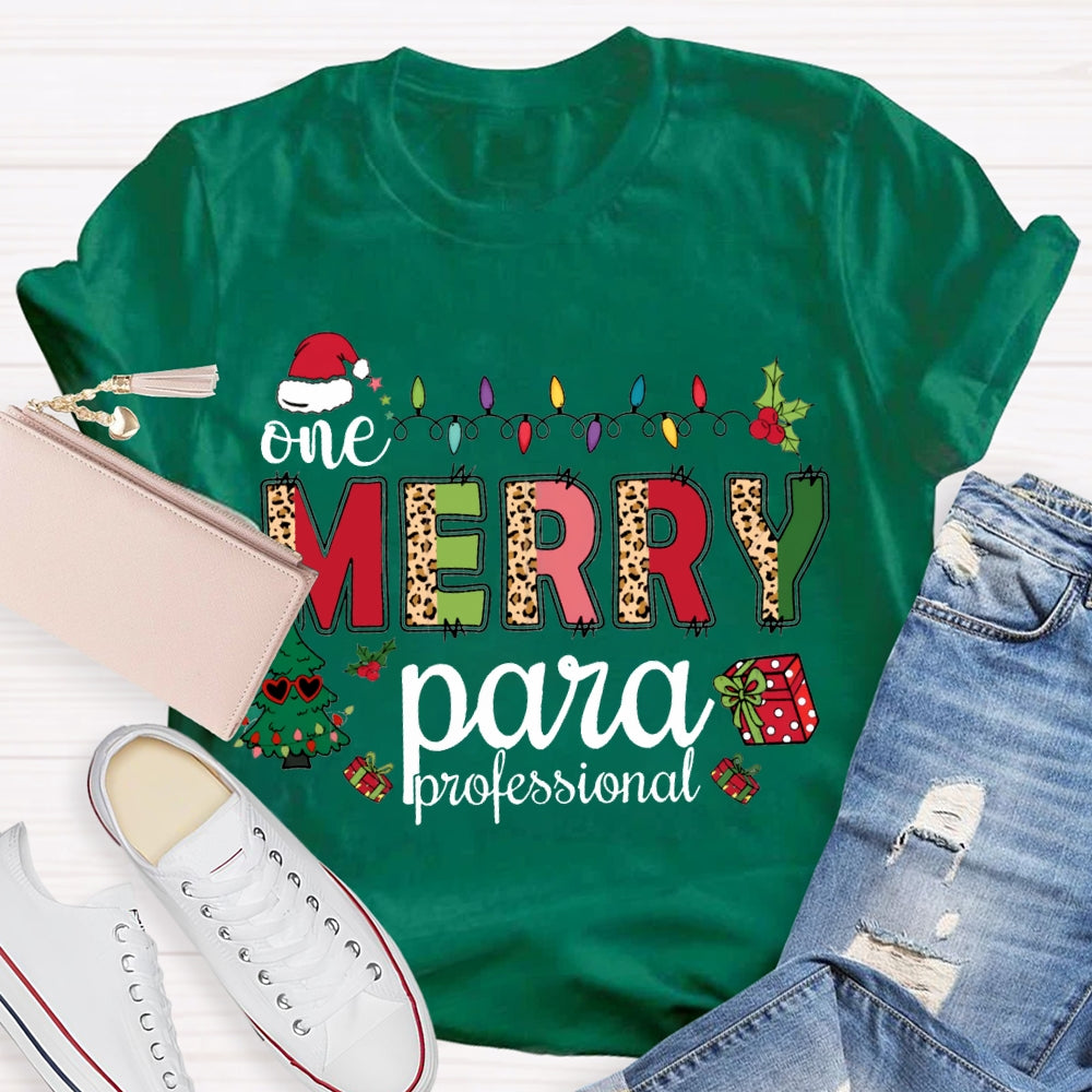 One Merry Para Professional Christmas Lights And Christmas Tree T-shirt
