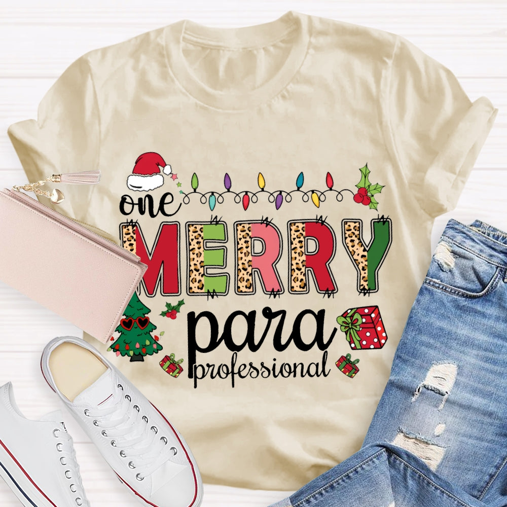 One Merry Para Professional Christmas Lights And Christmas Tree T-shirt