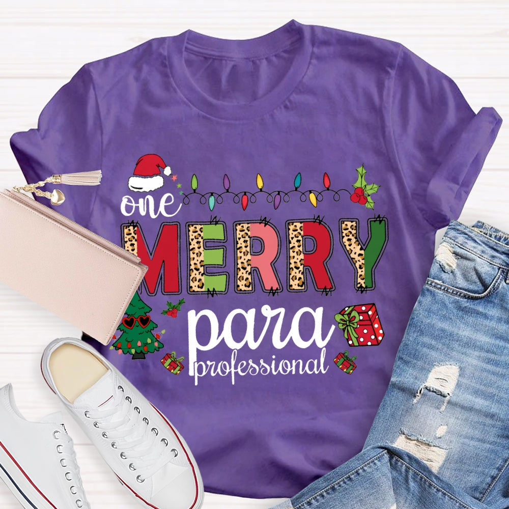 One Merry Para Professional Christmas Lights And Christmas Tree T-shirt