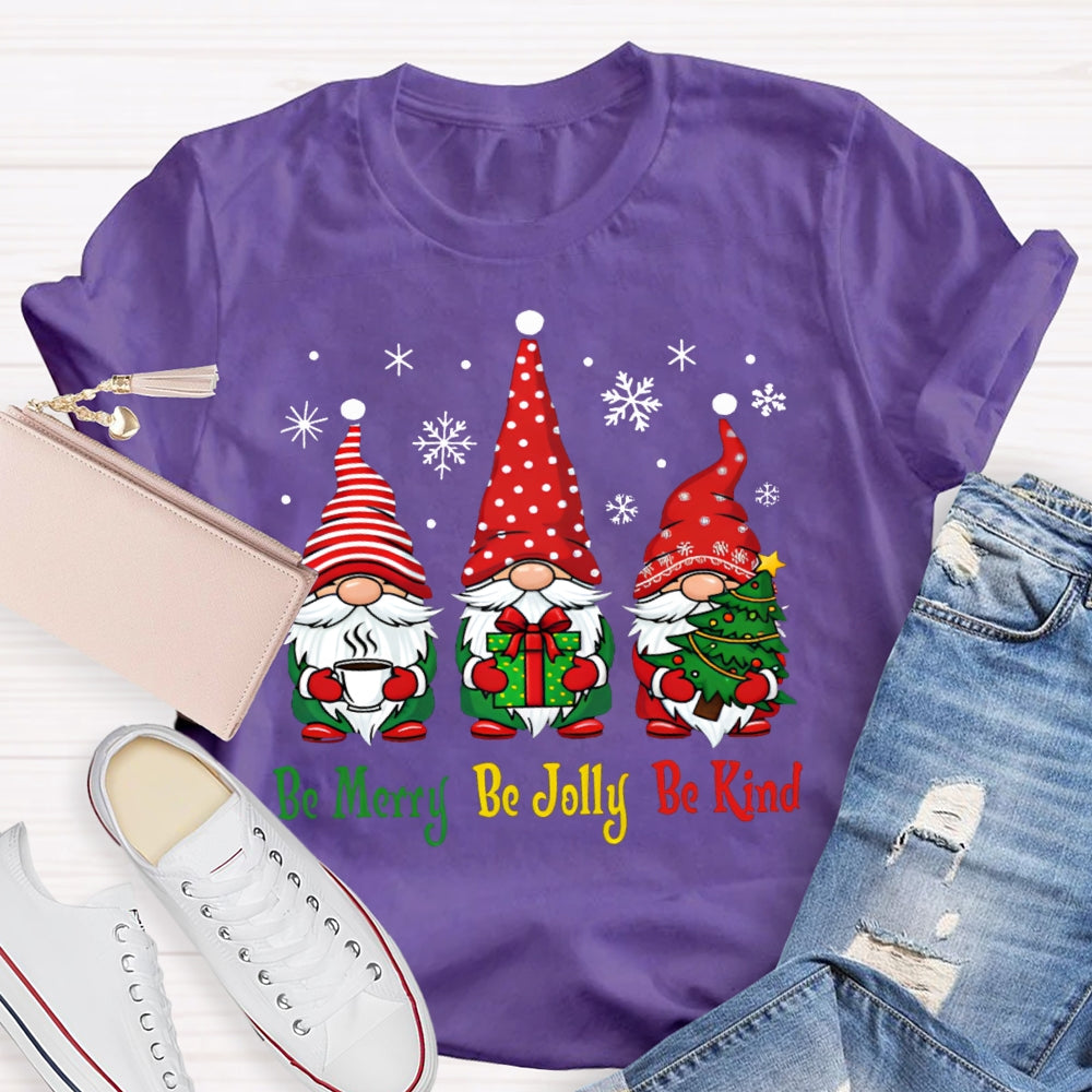 Be Merry Be Jolly Be Kind Santa Claus Christmas T-shirt