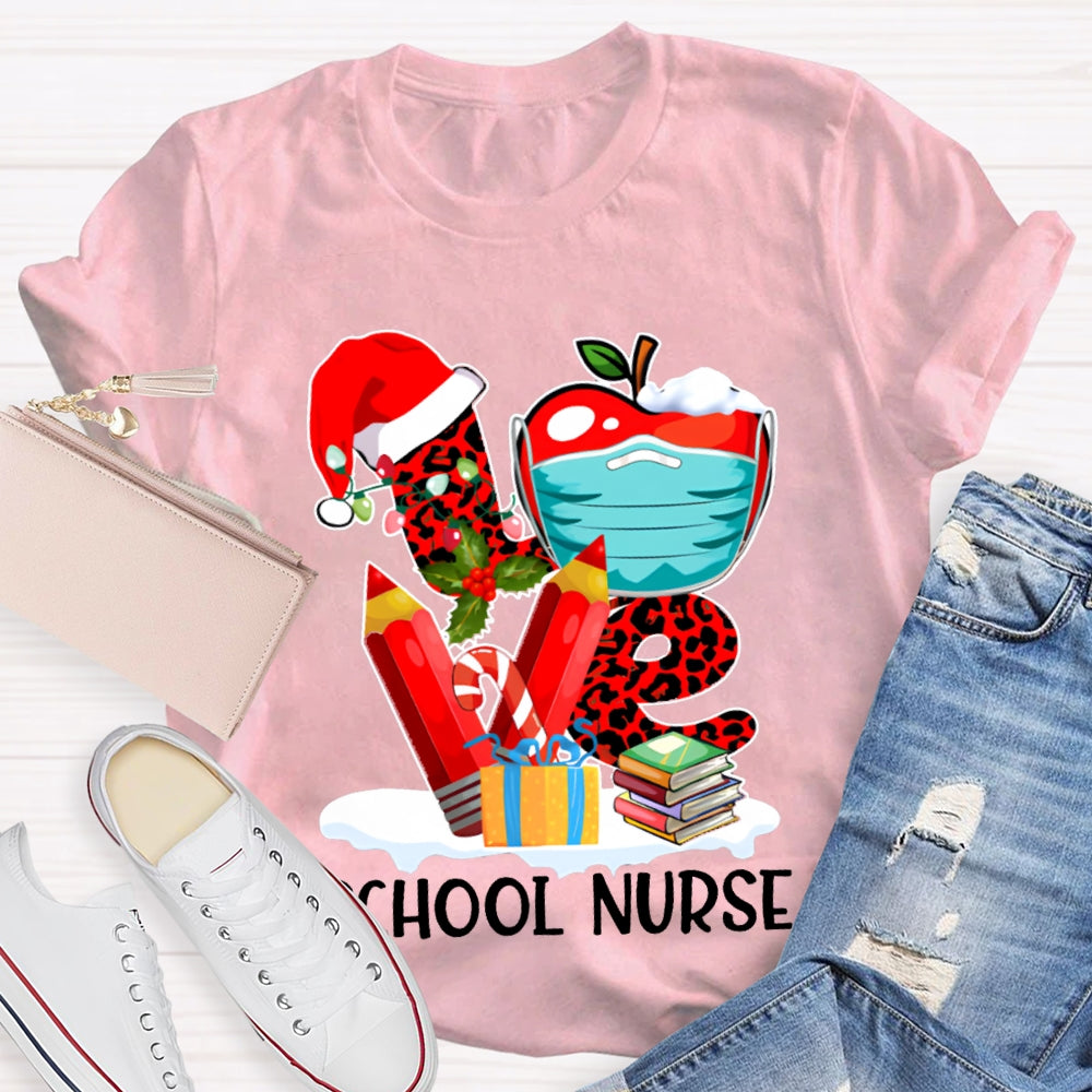Love School Nurse Vibes Christmas T-shirt