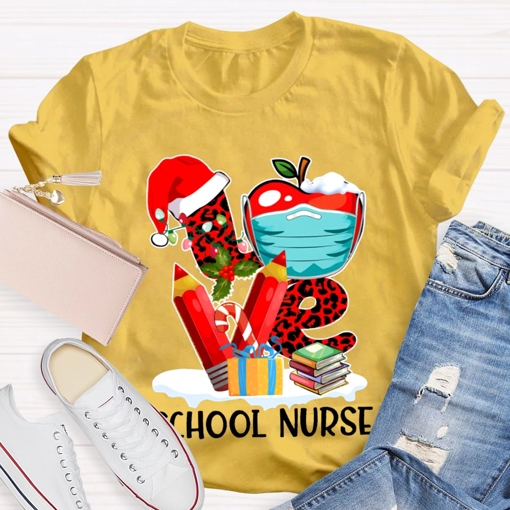 Love School Nurse Vibes Christmas T-shirt