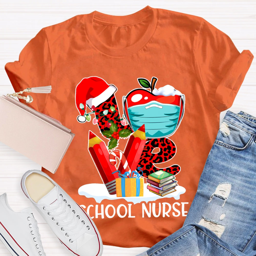 Love School Nurse Vibes Christmas T-shirt