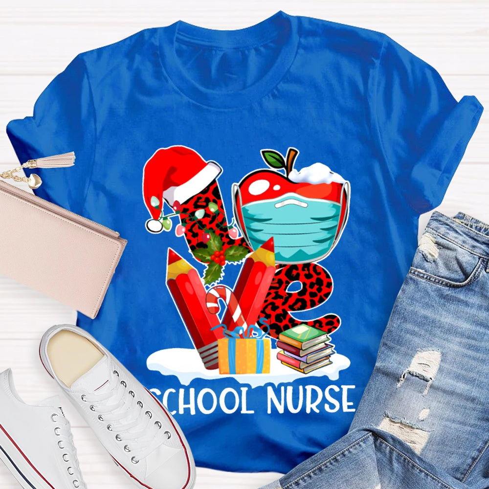Love School Nurse Vibes Christmas T-shirt