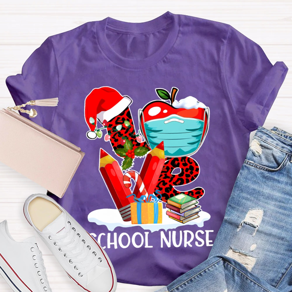 Love School Nurse Vibes Christmas T-shirt