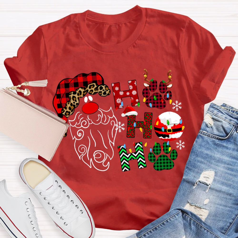 Ho Ho Ho Santa Claus And Christmas Vibes Fonts T-shirt