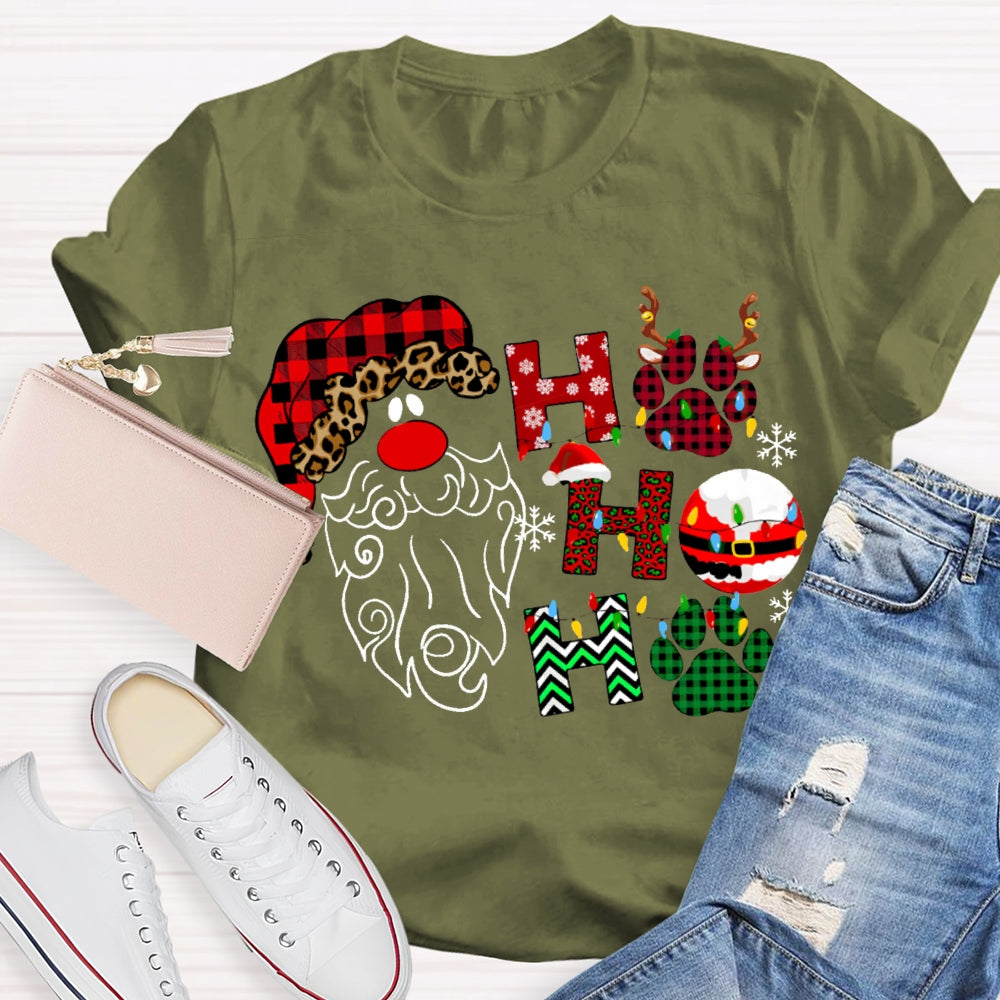 Ho Ho Ho Santa Claus And Christmas Vibes Fonts T-shirt