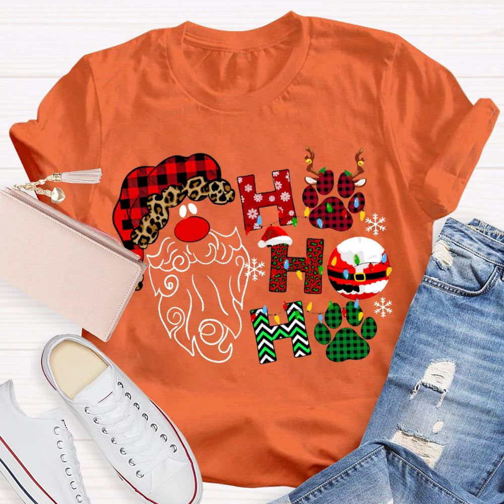 Ho Ho Ho Santa Claus And Christmas Vibes Fonts T-shirt