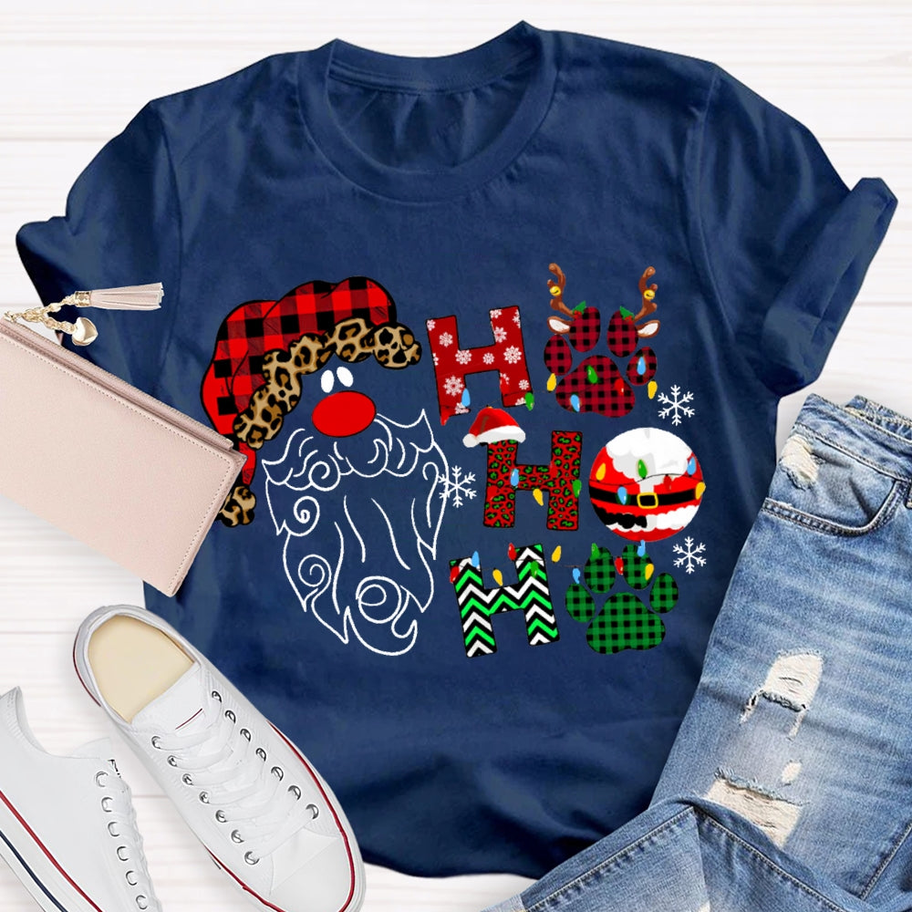 Ho Ho Ho Santa Claus And Christmas Vibes Fonts T-shirt