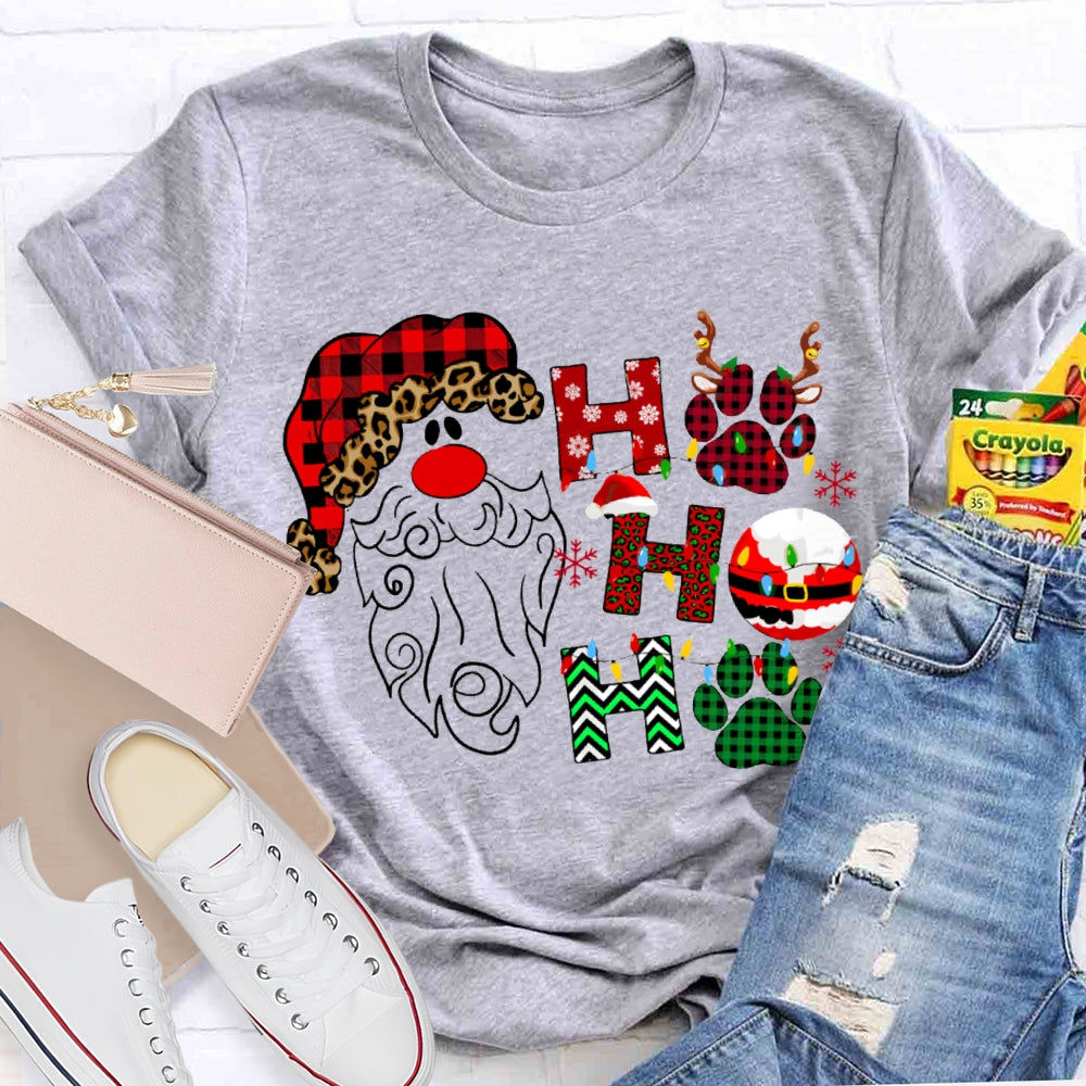 Ho Ho Ho Santa Claus And Christmas Vibes Fonts T-shirt