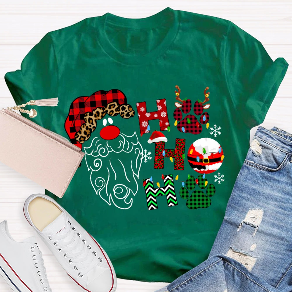 Ho Ho Ho Santa Claus And Christmas Vibes Fonts T-shirt