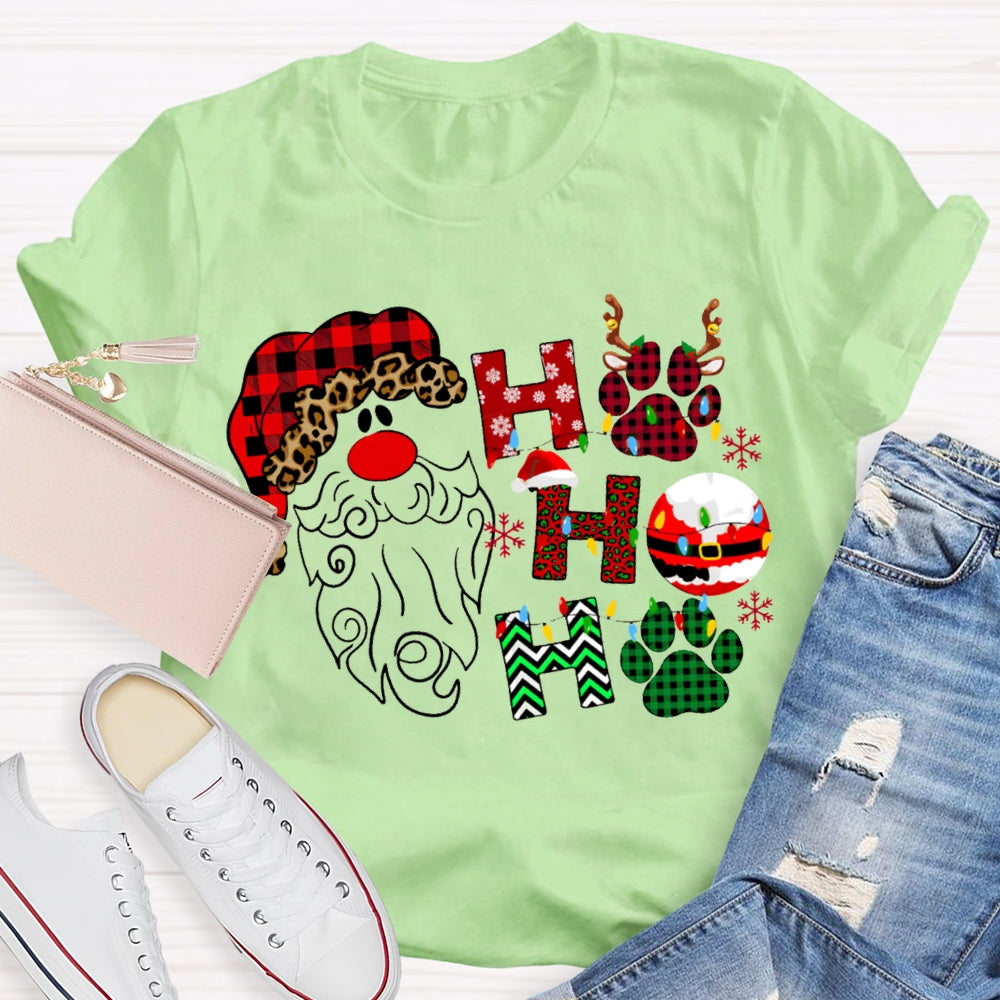 Ho Ho Ho Santa Claus And Christmas Vibes Fonts T-shirt