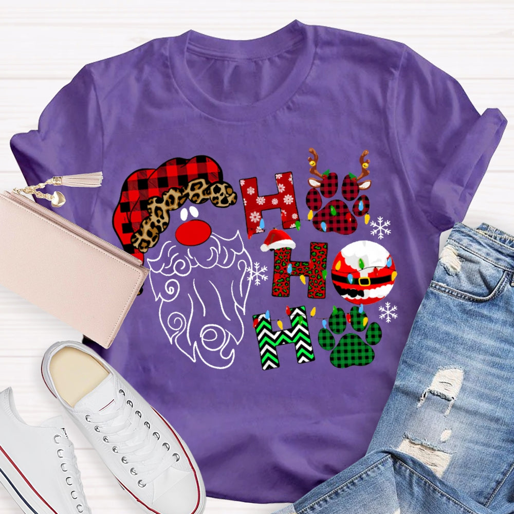 Ho Ho Ho Santa Claus And Christmas Vibes Fonts T-shirt